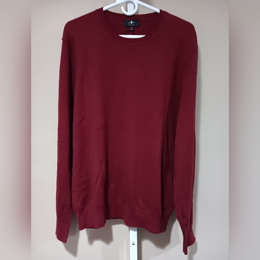 7 For All Mankind Women's (Size L) Deep Red Crewneck Pullover Sweater (NWT)